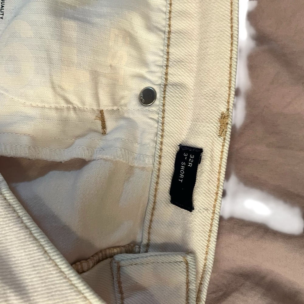Gap size 12 very light pink almost white Jean shorts high waist stretch - Picture 7 of 8